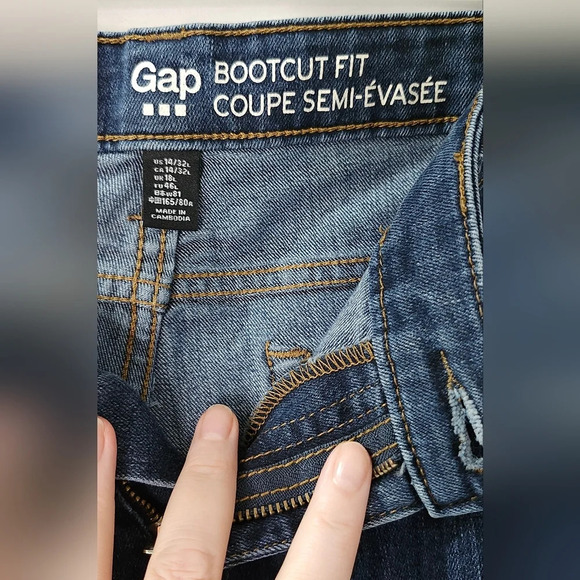 GAP Women's Bootcut Fit‎ Jeans Size 14L Medium Wash Mid-Rise Raw Hem Normcore - Picture 5 of 8